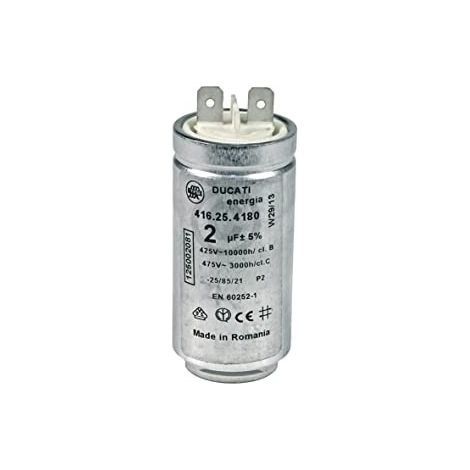AEG 1250020813 2µF 425/475V Condensatore compatibile con spina evidenziazione per asciugatura