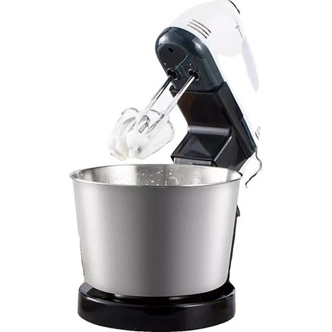 Batidora eléctrica de pie, 100 W de potencia, capacidad del bol de 2 L, 7 velocidades ajustables, acero inoxidable y plástico apto para uso alimentario, certificado CE. (1/5)