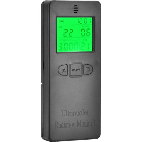 Détecteur de rayonnement ultraviolet numérique portable LCD, testeur UV/UVI avec affichage de la température (1/5)