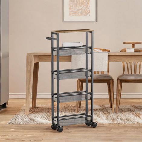 Meuble de cuisine roulant 5 étagères avec plan de travail 47 x (1/5)