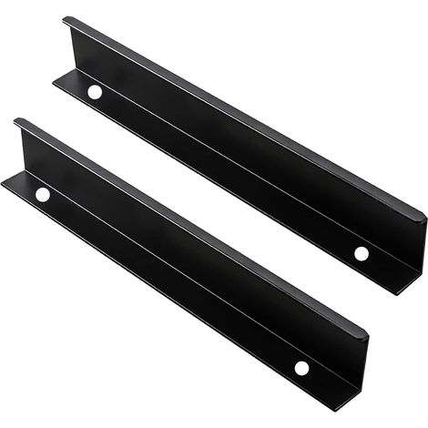 Lot de 2 poignées porte placard à bords biseautés noirs, en (1/5)