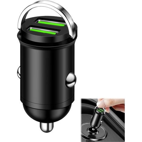 Adaptateur allume-cigare USB, chargeur de voiture double QC3.0 100 W en alliage d'aluminium, mini chargeur de voiture, charge rapide, compatible avec 16/15 Pro Max, S24/S23 et plus encore (1/5)