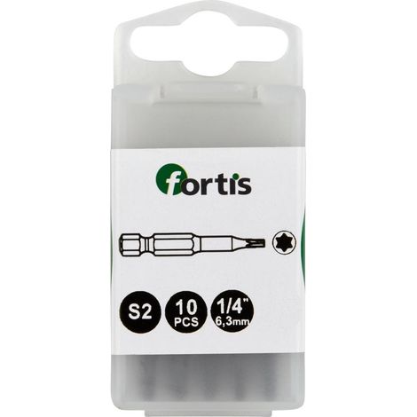 Bit zähhart 1/4" DIN3126 E6,3 T10x50mm 10er Pack FORTIS (1/4)