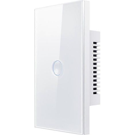 Weißer Zigbee Smart-Touch-Schalter 110–240 V, 2,5D konkave Form, Zigbee 3.0 Signalverstärker, kompatibel mit Alexa und Google Home, 1-fach (1/5)