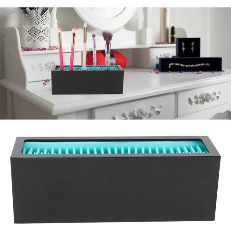 Kosmetikaufbewahrungsbox aus Silikon für Lippenstift, Make-up-Organizer, Kosmetikkoffer (schwarz und blau) (1/5)