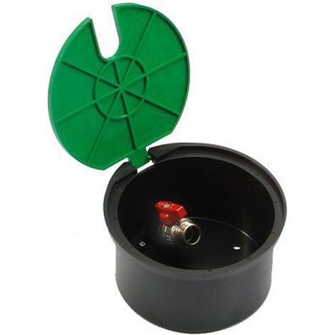 Rain Bird – Bouche d'arrosage plastique 21 cm – Vanne manuelle 3/4” intégrée – Corps en polypropylène noir – Couvercle anti-intrusion (1/6)