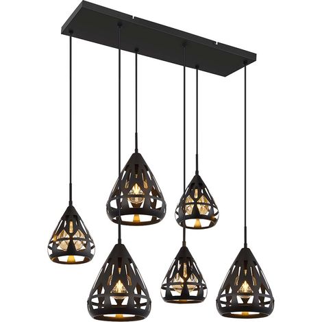 Globo Hassan Suspension Cluster Noir Mat 6x E27 (1/4)