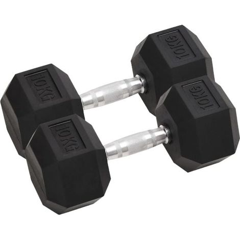 Deux haltères, poids total 20 kg, en fonte. (1/5)