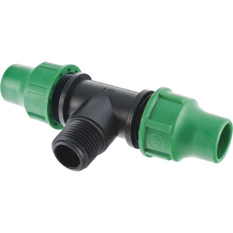 Jardibric – Raccord rapide pour tuyau goutte à goutte Ø16mm – Sortie mâle 15x21 – Fixation par compression – Polypropylène durable (1/4)