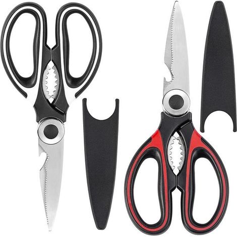 Ciseaux de cuisine multiusage,Lot de 2 ciseaux de cuisine polyvalents , ciseaux de cuisine tranchants en acier inoxydable (1/4)