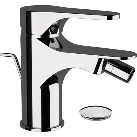Omega miscelatore monocomando per bidet con scarico cromo