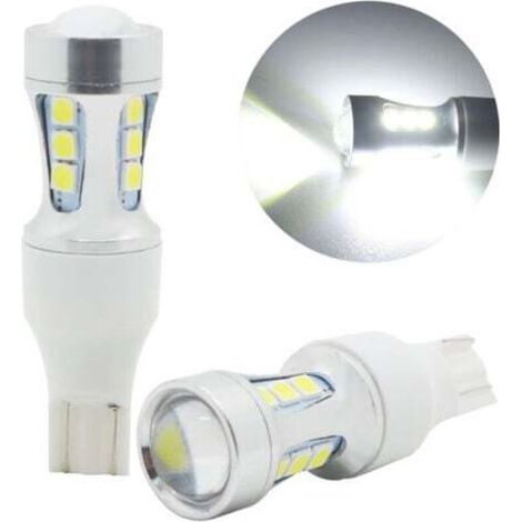 [JAMAIS UTILISÉ] Lot de 2 ampoules LED, 912 921 Ampoule LED Feu de recul T15 Feu de recul LED 2600 Lumens 6000 K Xénon Blanc W15W 906 904 902 Lumière super lumineuse (1/4)