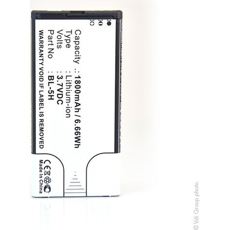 NX - Batterie téléphone, smartphone, GSM pour Microsoft 3.7V 1800mAh - BL-5HBL5H (1/4)