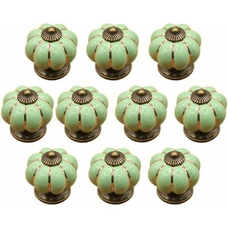 royaluxe -10 Pièces Boutons de Tiroir en Céramique pour Tiroirs et Armoires de Cuisine (Vert) (1/5)