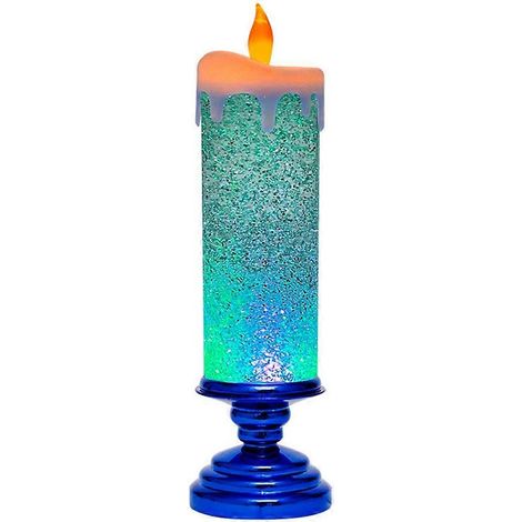 Bougies de Noël LED, bougies à eau LED à couleur changeante, bougies LED sans flamme avec lumières clignotantes, lampes de table, bleues. (1/5)