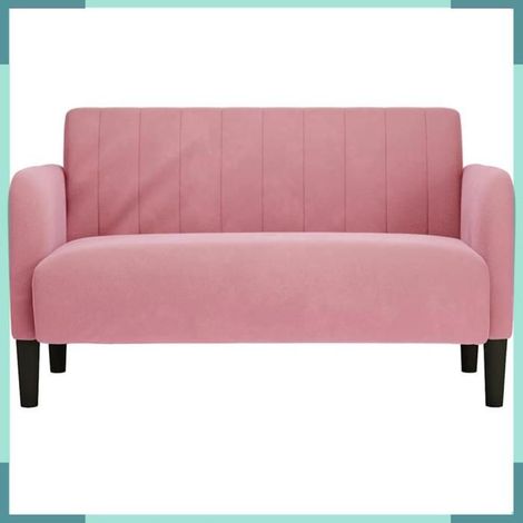 4100590 Canapé causeuse rose 109 cm velours (1/5)