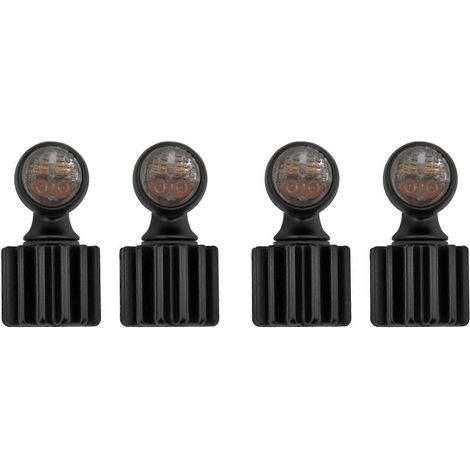 4 clignotants LED miniatures pour moto, feu stop universel pour Harley Touring Softail Sportster, noir (1/4)