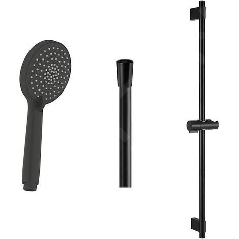 Jika Mio Style - Set pomme de douche, barre et flexible, noir mat H3652F07163731