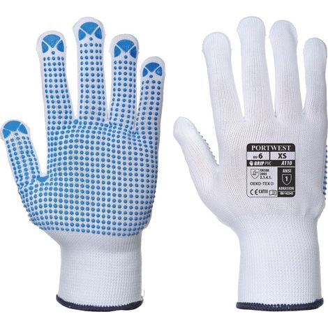 Guanti in maglia Portwest in PVC A110 punteggiato Blu 10