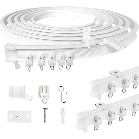 Rail de plafond flexible pour rideaux de 3 mètres, rail incurvé avec roulettes silencieuses (1/5)