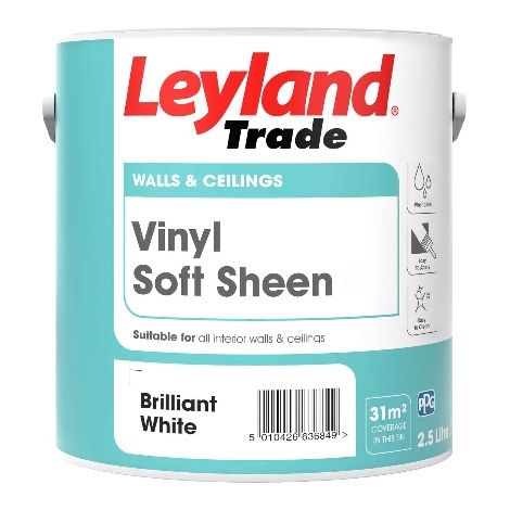 Leyland Trade Vinyl Soft Sheen Emulsion Paint - Brilliant White - 2.5L