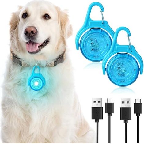 Lot de 2 guirlandes lumineuses clignotantes pour colliers de sécurité pour chiens, étanches, à suspendre, pour la maison. (1/5)