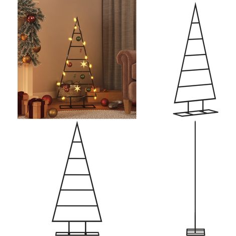 vidaXL Metall-Weihnachtsbaum für Dekorationen Schwarz 90 cm (1/5)
