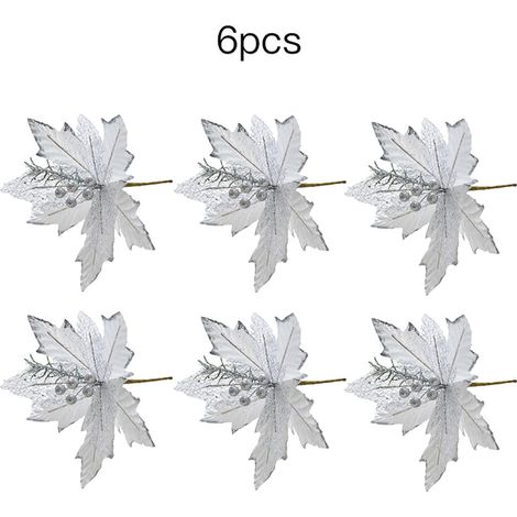 1 x Flores artificiales, puntiagudas y luminosas, adornos para árbol de Navidad, para Navidad, boda, cumpleaños (1/5)