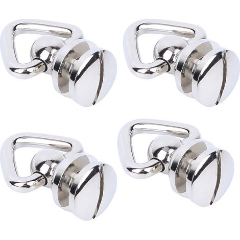 4 PCS Clous à Pointe Rotative en Métal, Accessoires de Quincaillerie pour Artisanat du Cuir, Têtes Ronde Vis à Clouer Argentées (1/5)