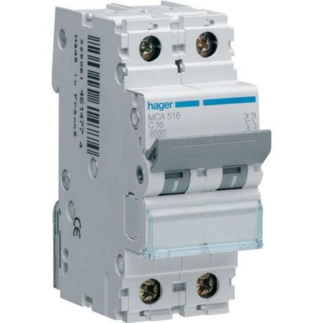 Interruttore Automatico 1P+N 25A 6 Ka C2M (Hager Cod. Mca525)