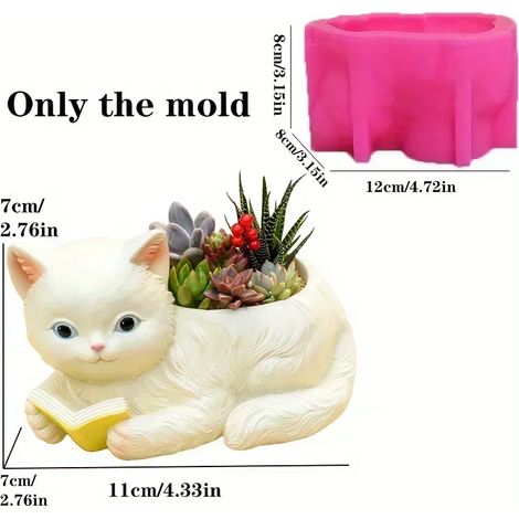 (Moule sans C903) Moule en résine silicone en forme de relief montagneux pour pot de fleurs succulentes, avec motif d'eau vive, boîte de rangement, coupelle à bougie, moule en plâtre (1/4)