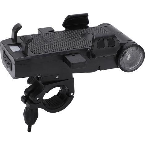 Multifunktionales Fahrradlichtset, USB-Akku, Hupe, Handyhalterung, schwarz, für Nachtfahrten (1/5)