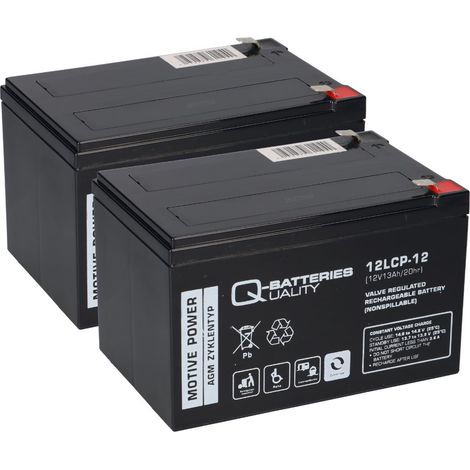 Akku kompatibel Rasenroboter Robomow 24V 2x 12LCP-12 12V-13Ah AGM Blei QB