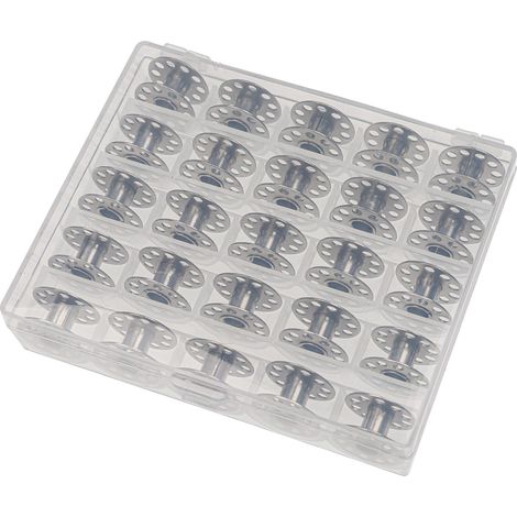 vhbw Caja almacenaje compatible con Veritas Janis MA20A bobinas de la máquinas de coser - incl. bobinas hilo, metal