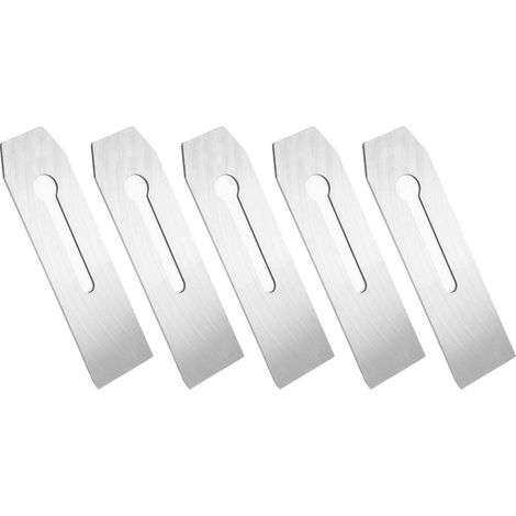 Lot de 5 lames de rabot de 51 mm, traitées thermiquement, résistantes à l'usure et durables, en acier à haute teneur en carbone, pour le travail du bois. (1/5)