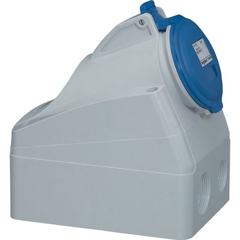 Legrand – Socle saillie P17 3P+T 32A 200/250V IP44 – Prise en polyamide pour environnements humides – Fermeture sans outil – Gamme P17 Tempra