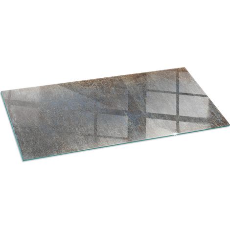 Plaque en verre trempé de sol décorative imprimée premium sous cheminée Motif texturé abstrait 125x50 cm (1/5)