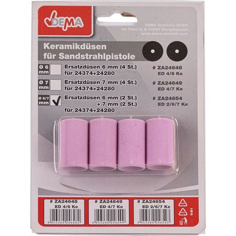 Buses de sablage 2 x 6 mm + 2 x 7 mm pour sableuse D24280 et D24374