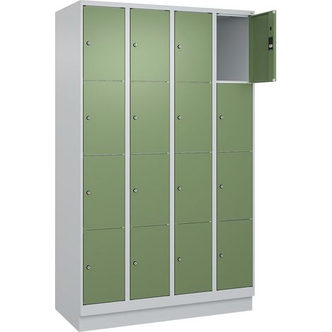 C+P, Vestiaire à 4 casiers Classic PLUS, 4 compartiments, gris (1/4)