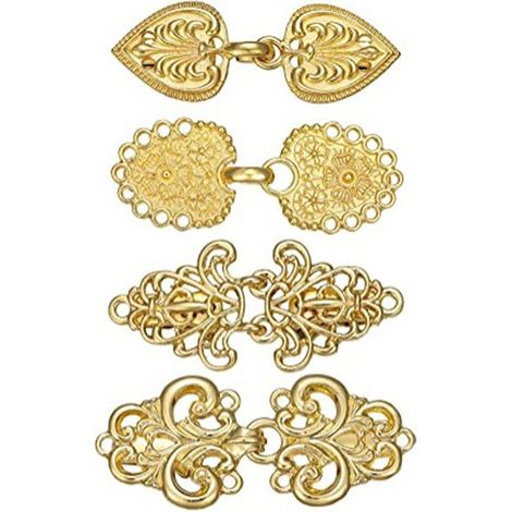 Lot de 4 pinces à cheveux, alliage antirouille, accessoire vêtement femme, pour pull foulard cardigan (1/5)