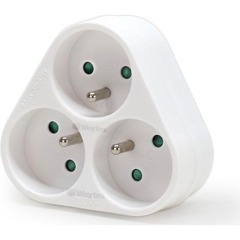 52127 Triplite Bloc Multiprise 3 Prises en Triangle, 3 X 16A 2P+T, Sécurité Enfant, CE NF, Blanc (1/4)