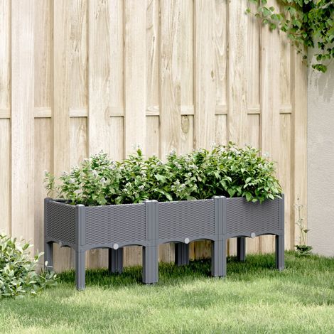 Jardinière avec pieds gris 120x40x42 PP (1/5)