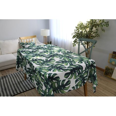 Nappe de Table Plantes Monstera Palm Feuille Verte Rectangulaire Tableau Tissu Lavable Entretien Facile Résistant Imperméable Pastorales Jardins (39 55in/100 140cm) (1/5)