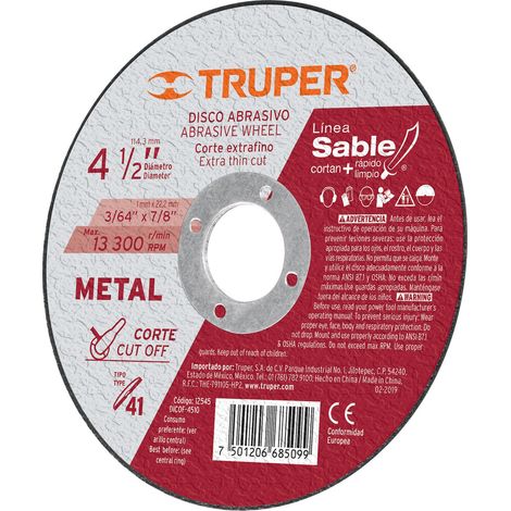 Disco para corte extrafino de metal - Ø 115 mm x 1 mm