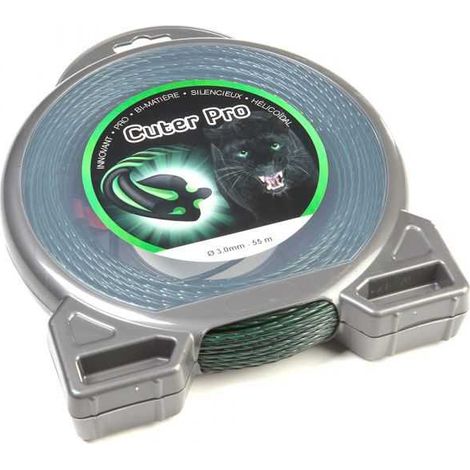 Fil nylon Cuter'Pro 3 mm x 55 m Hélicoïdal Blister (1/5)