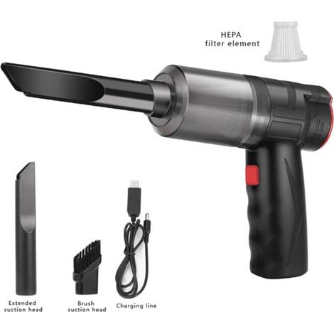 Aspirateur de Voiture sans Fil 2 en 1 Aspirateur à main sans fil pour la maison et la voiture Mini aspirateur à double usage ensemble 16000Pa 150W (1/4)