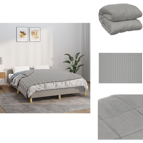 Couverture lestée Gris 138x200 cm 10 kg Tissu - Couverture Lestée - Couverture Poids - Literie Relaxante - Sommeil Profond - Douceur Réconfortante (1/5)