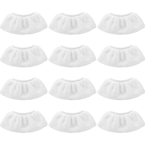 12 Pièces Bonnettes Microfibre,Lingettes Accessoire pour Nettoyeur à Vapeur, Compatibles avec la Majorité des Nettoyeurs à Vapeur, ,Lavables et Réutilisables (1/4)