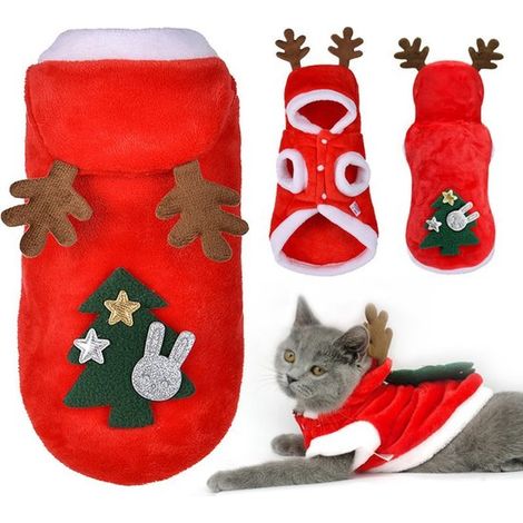Suéter para perros, Abrigo para perros, Suéter navideño para perros, Suéter cálido para animales, Ropa para gatitos (frío y calor), L, Rojo (1/5)