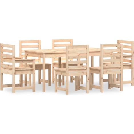 Maison Exclusive - Ensemble à manger de jardin 7 pcs bois massif de pin